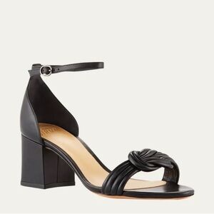 NWOB  Alexandre Birman Vicky Knot Leather Sandals SZ 40.5 Black Leather Chic!
